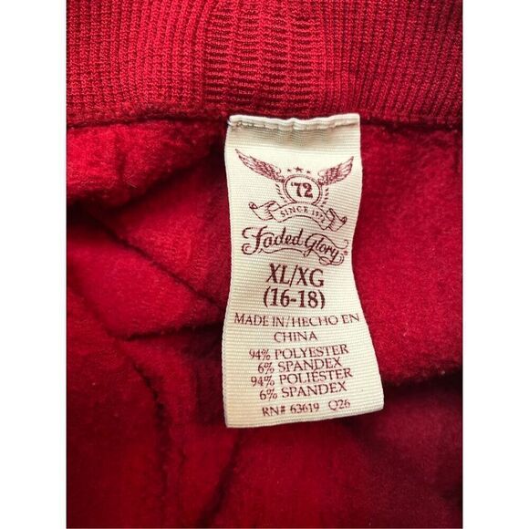 Faded Glory red flannel type leggings stretchy Christmas pants size XL - Picture 6 of 6